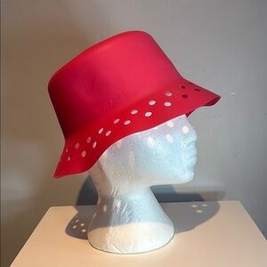 Seven crowns Kids silicone Pink Bucket Hat with cut-out  Polka Dot Band